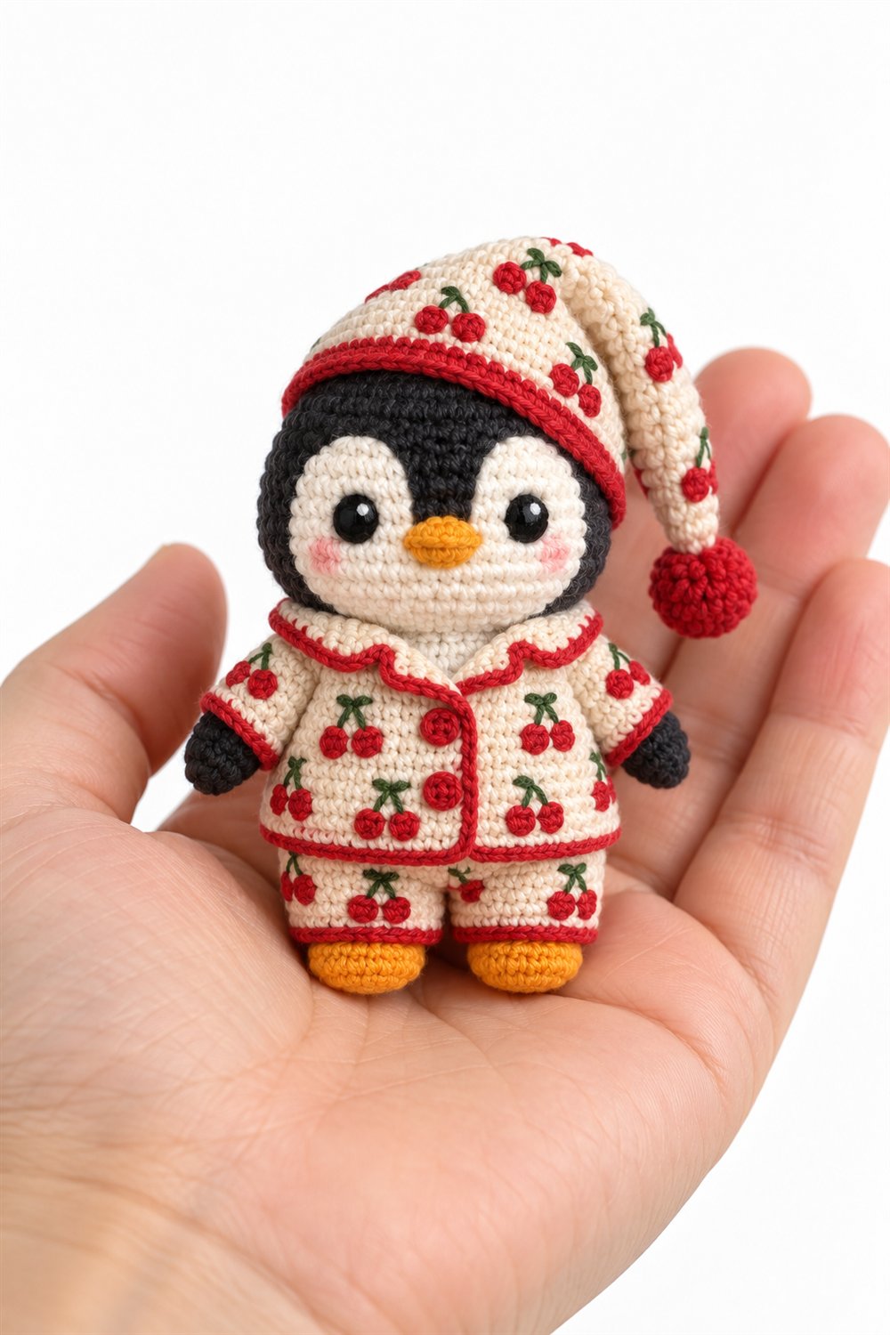 Penguin With Cherry Pajamas - PDF Pattern