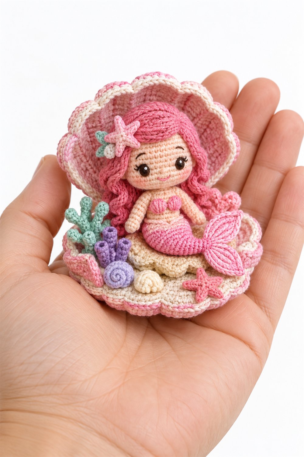 Crochet Pink Baby Mermaid - Pattern