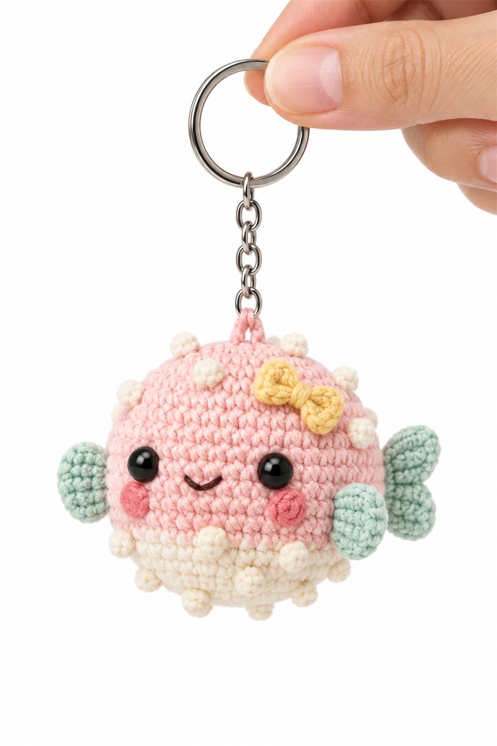 Pink Balloon Fish Keychain Crochet Guide