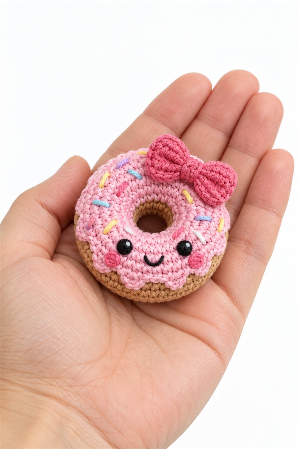 Pink Donut With Bow - Easy Crochet