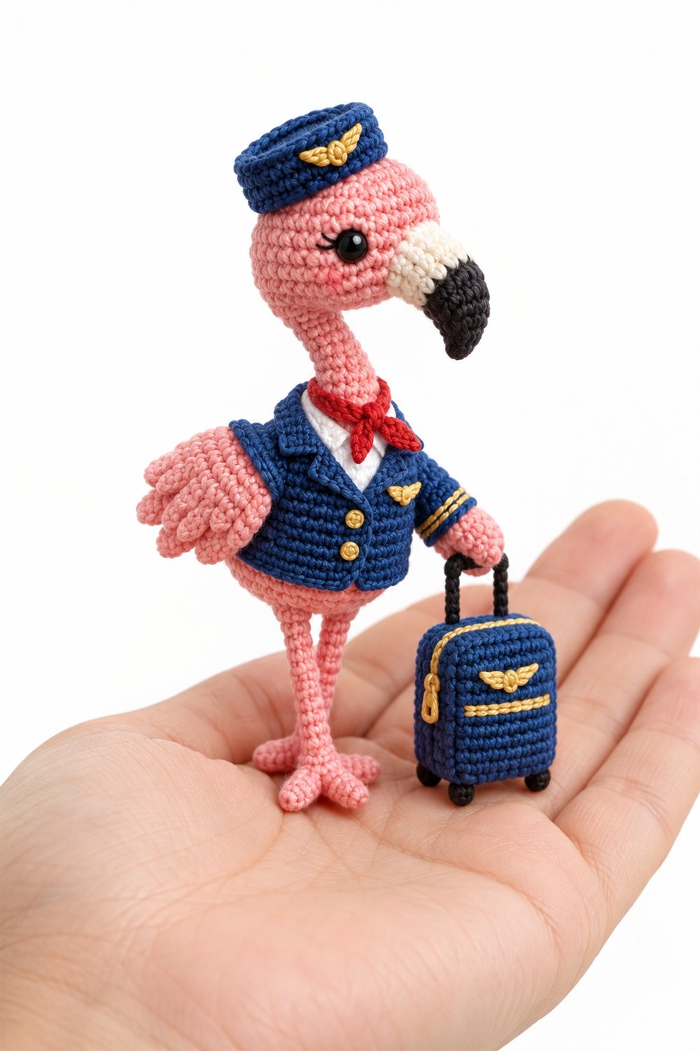 Pink Flamingo Flight Attendant - Handmade Pattern