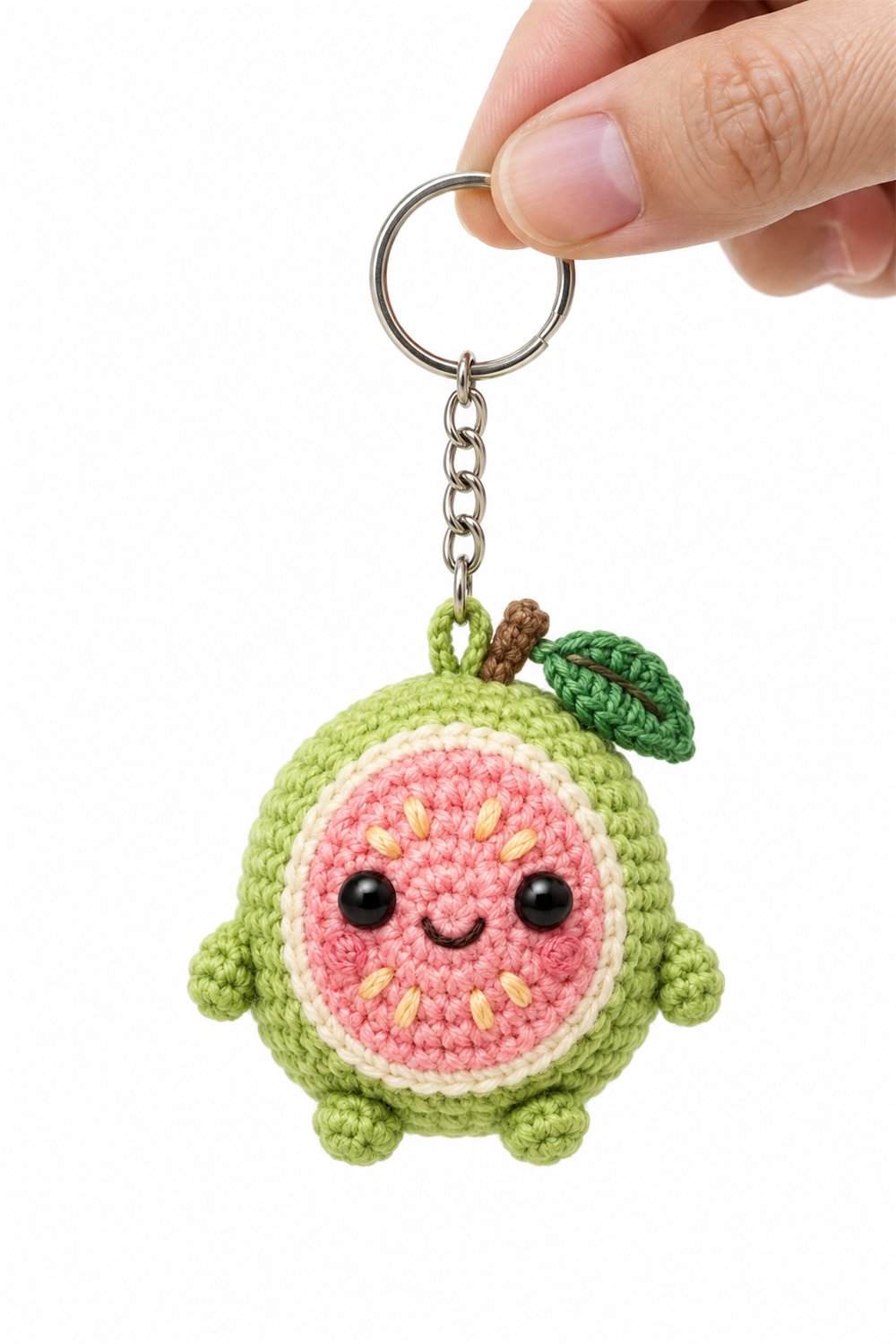 Pink Guava Keychain - Handmade Pattern