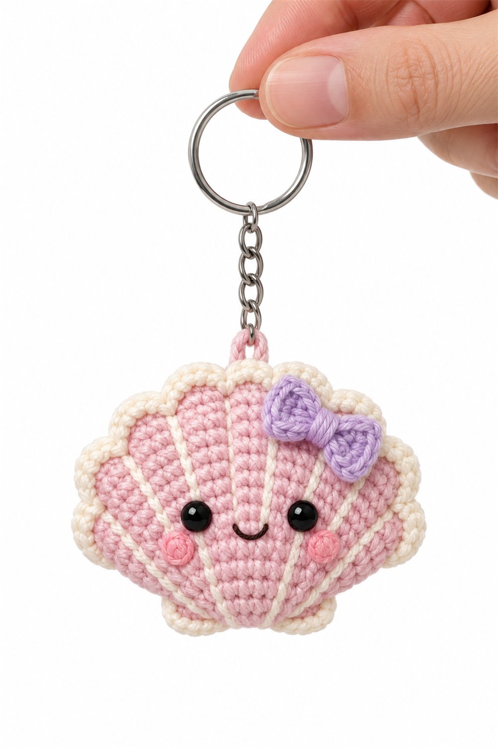 DIY Pink Shell Keychain - Crochet Tutorial