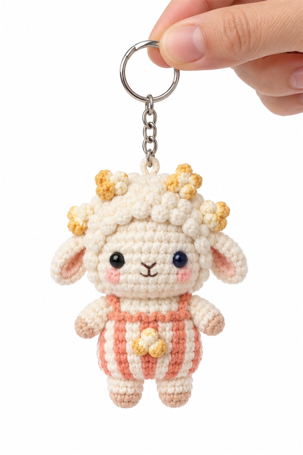 Popcorn Sheep Keychain - Easy Crochet