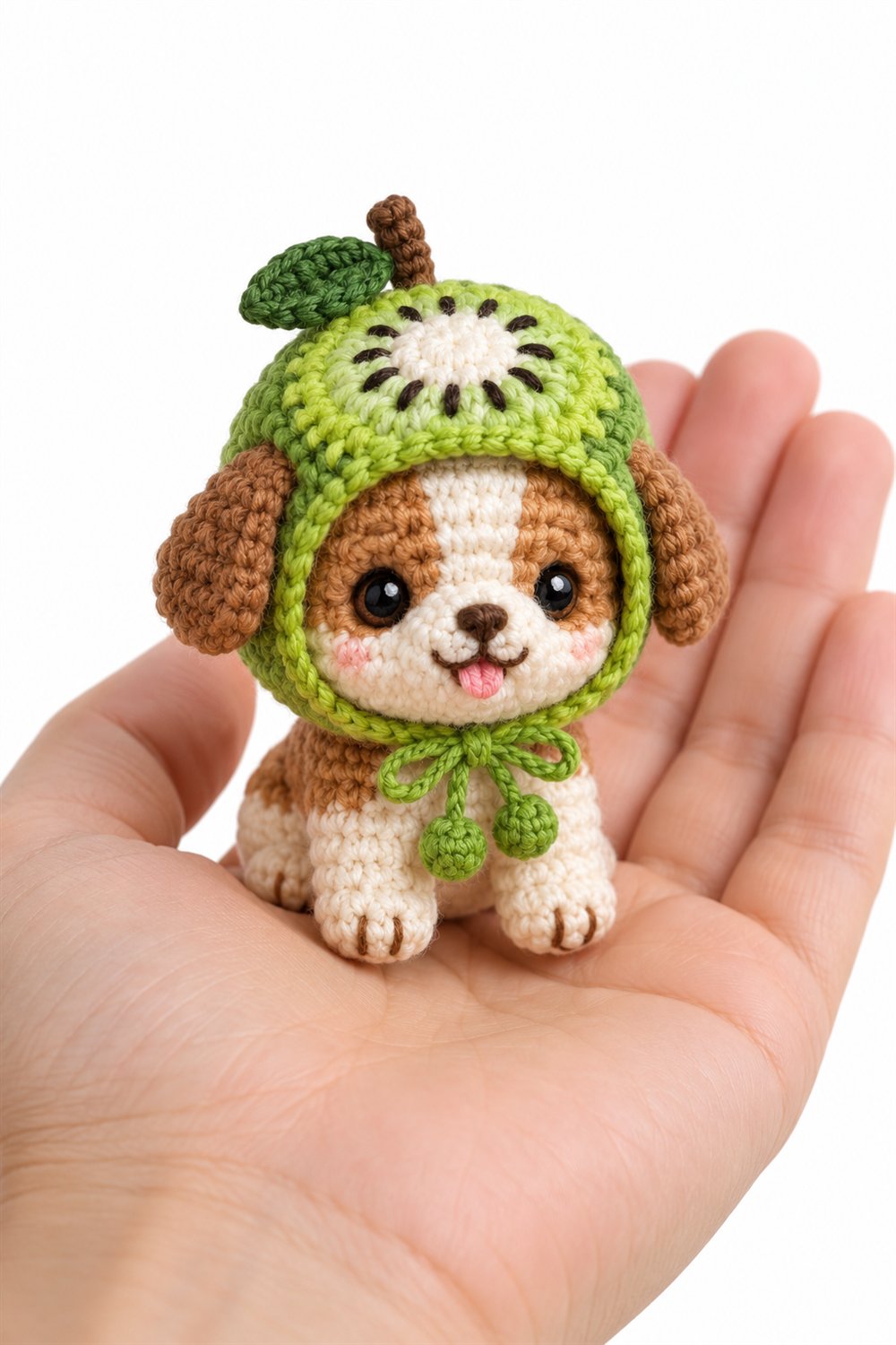 Crochet Puppy With Kiwi Hood - Pattern