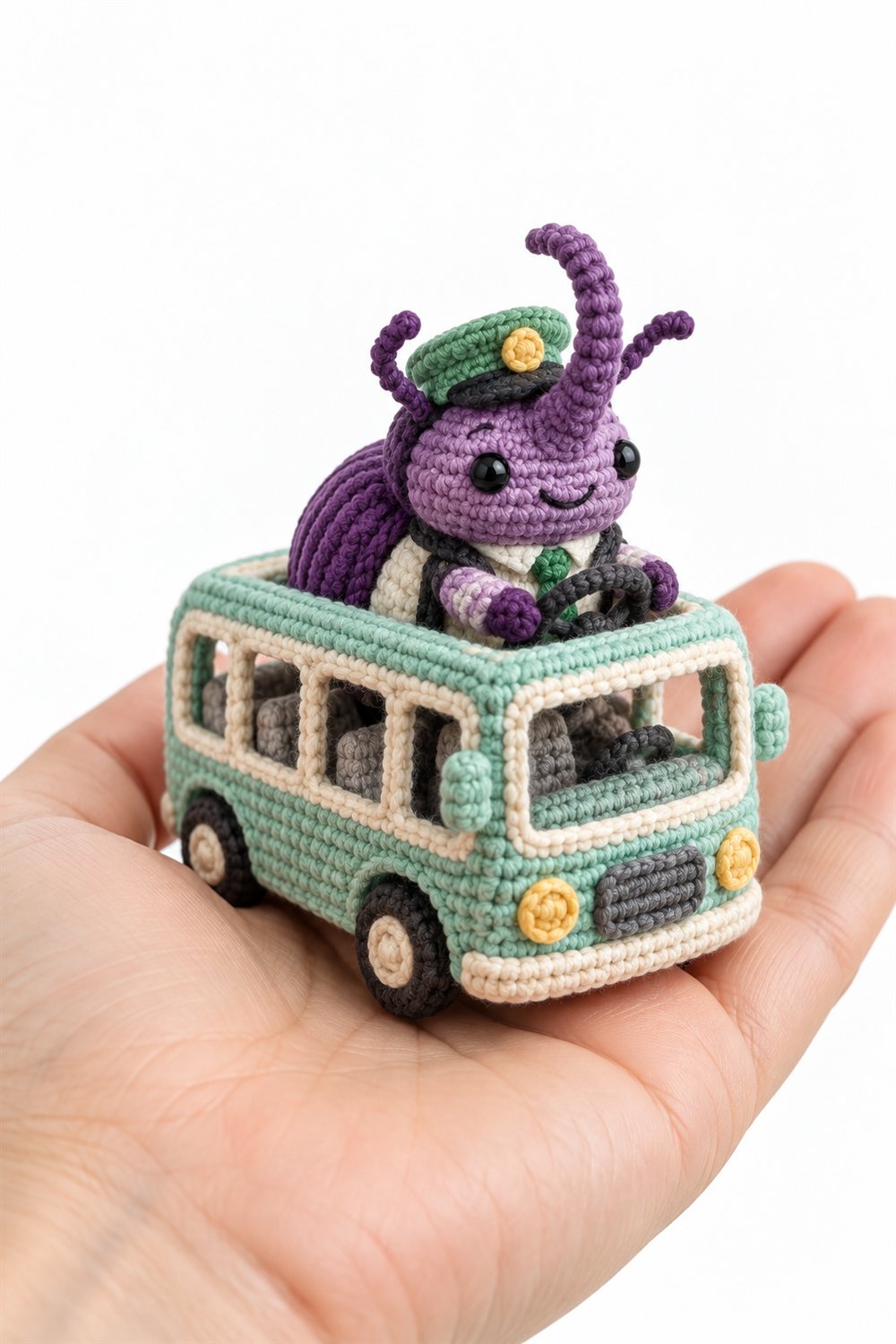 DIY Purple Scarab Bus Driver - Crochet Tutorial