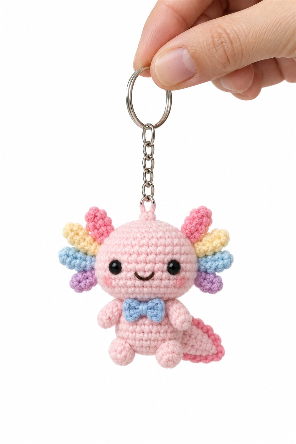 Rainbow Axolotl Keychain - PDF Pattern