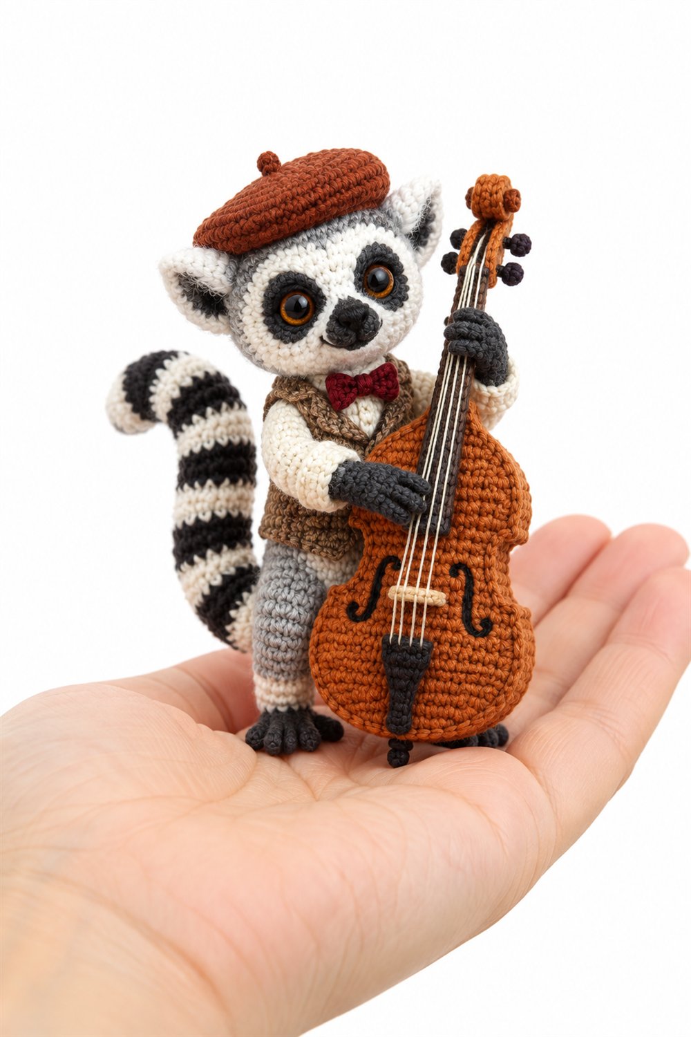 Crochet Ring Tailed Lemur Musician - Pattern