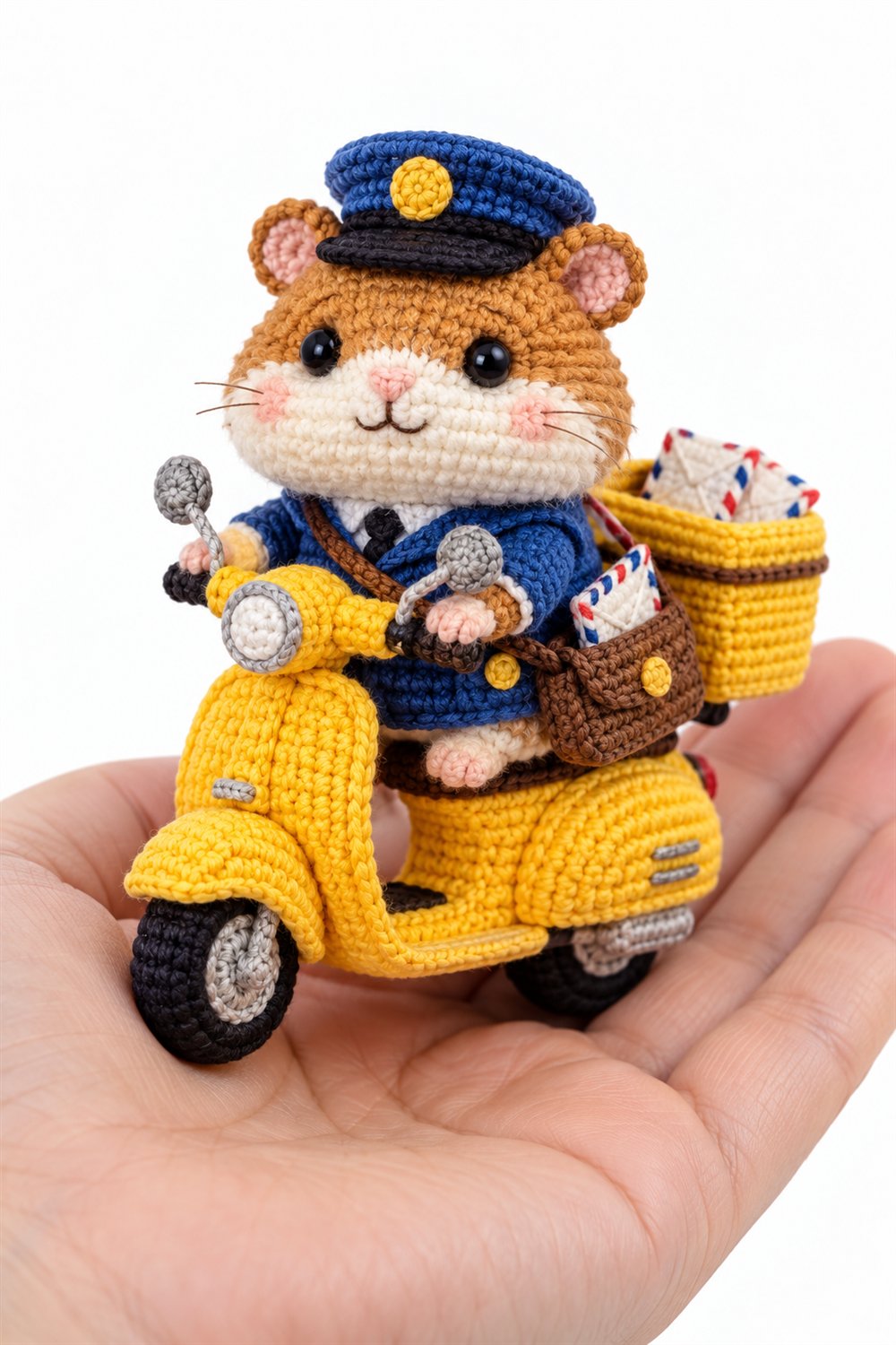 Russian Hamster Mailman On Yellow Scooter - PDF Pattern