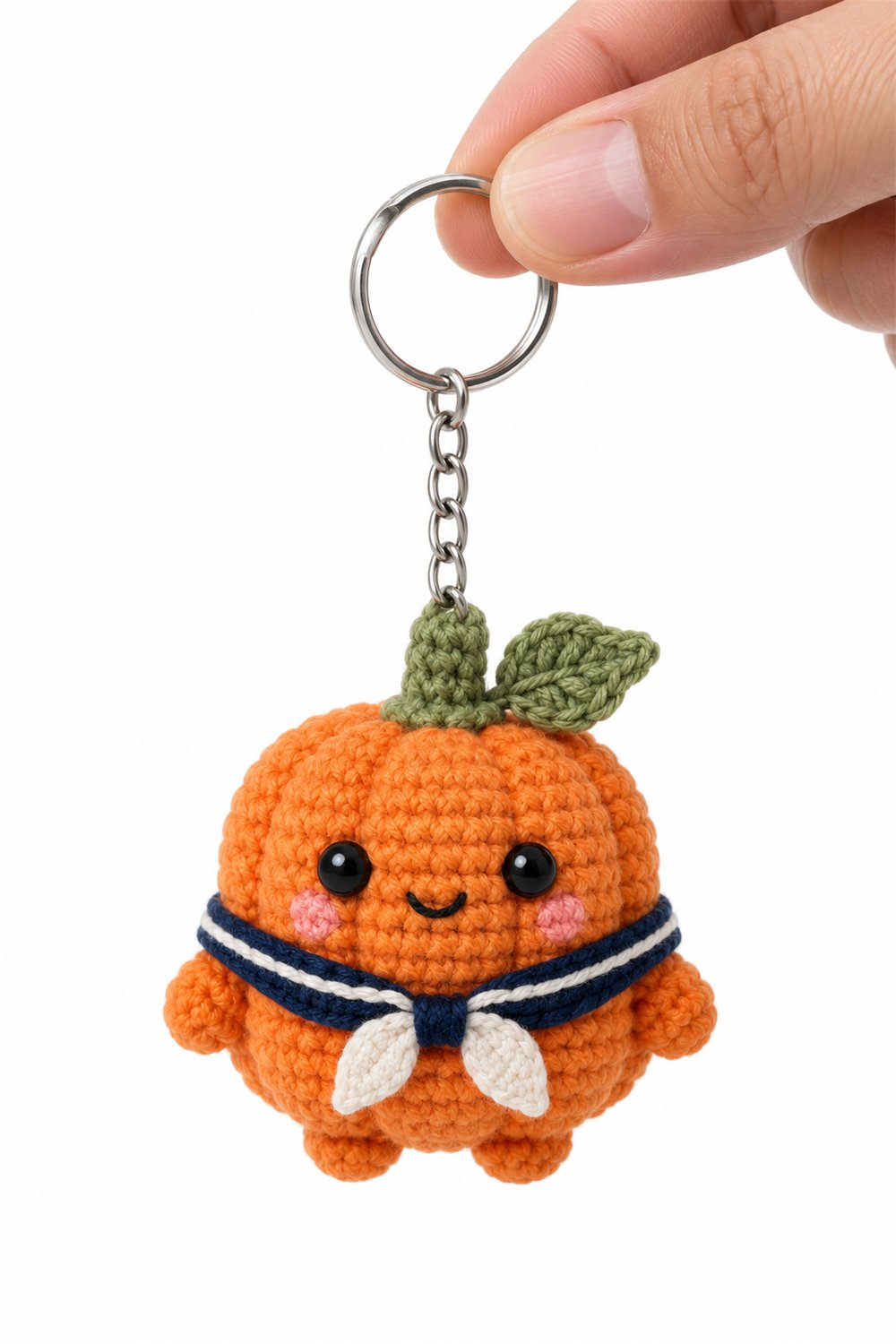 Crochet Sailor Pumpkin Keychain - Pattern