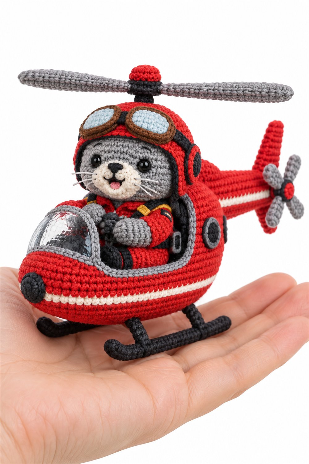 Seal Pilot In Red Helicopter - Step by Step
