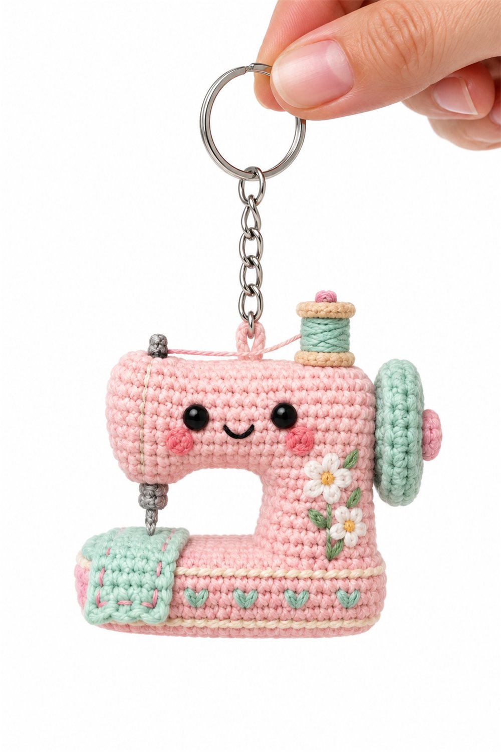 Crochet Sewing Machine Keychain - Pattern