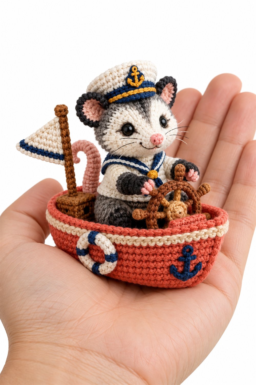 Skunk Sailor On Coral Boat Crochet Guide