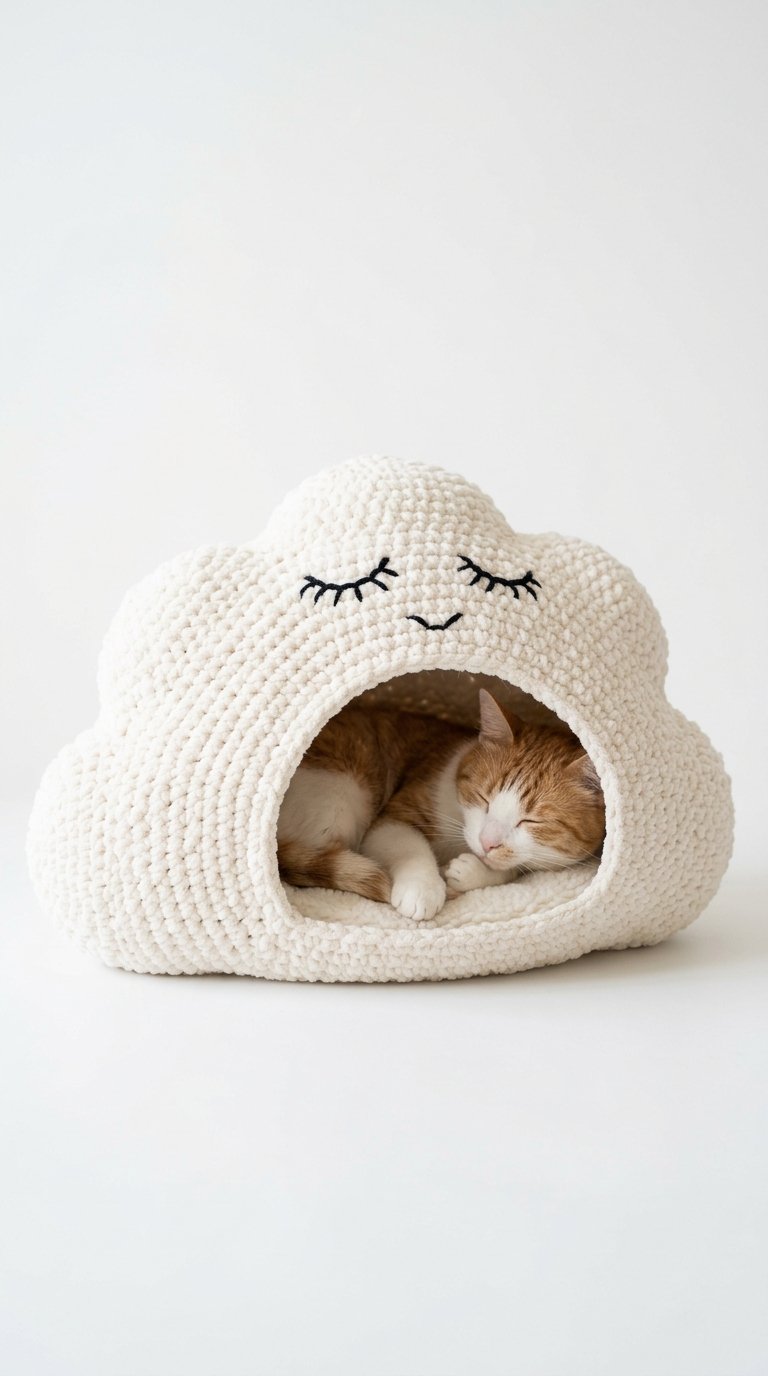 Sleeping Cloud Crochet Cat House - Step by Step