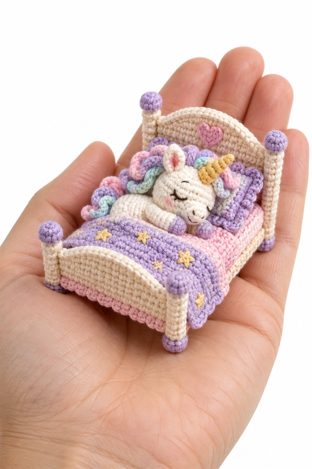 Sleeping Cream Unicorn Crochet Guide