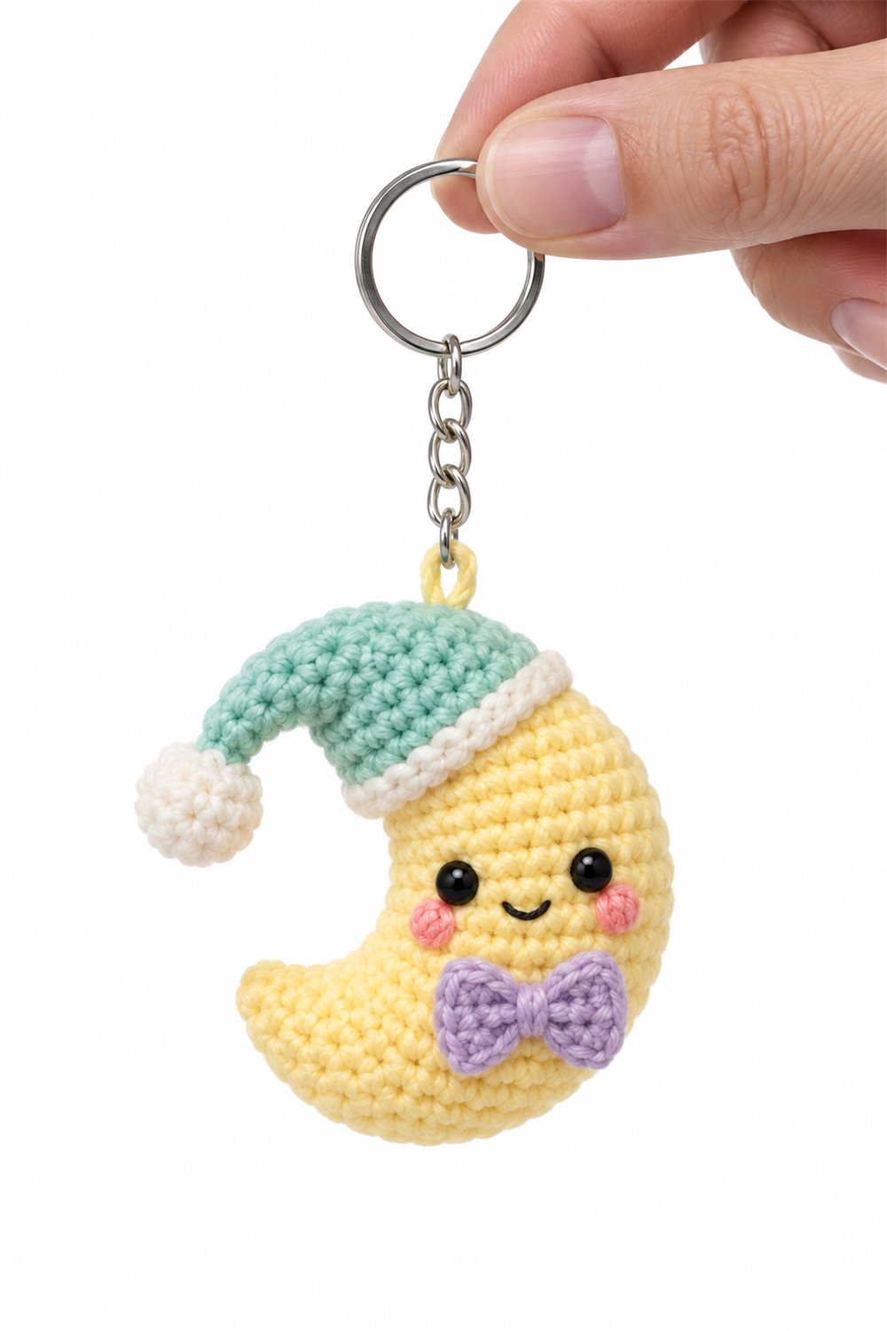 Sleepy Moon Keychain 2 - PDF Pattern