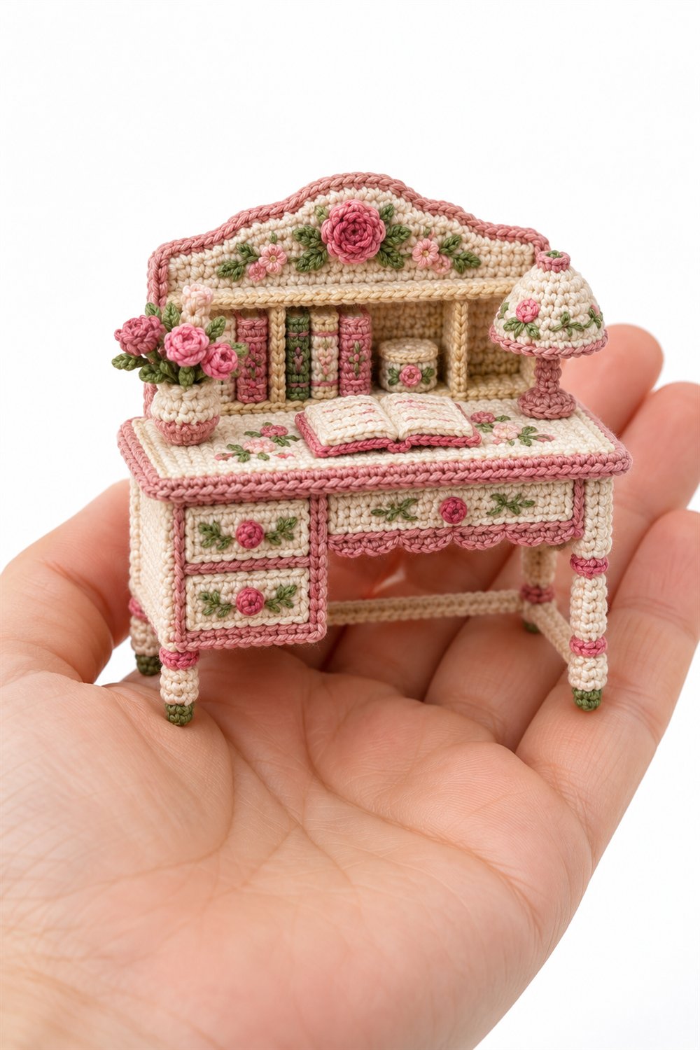 Small Floral Writing Desk - Handmade Pattern