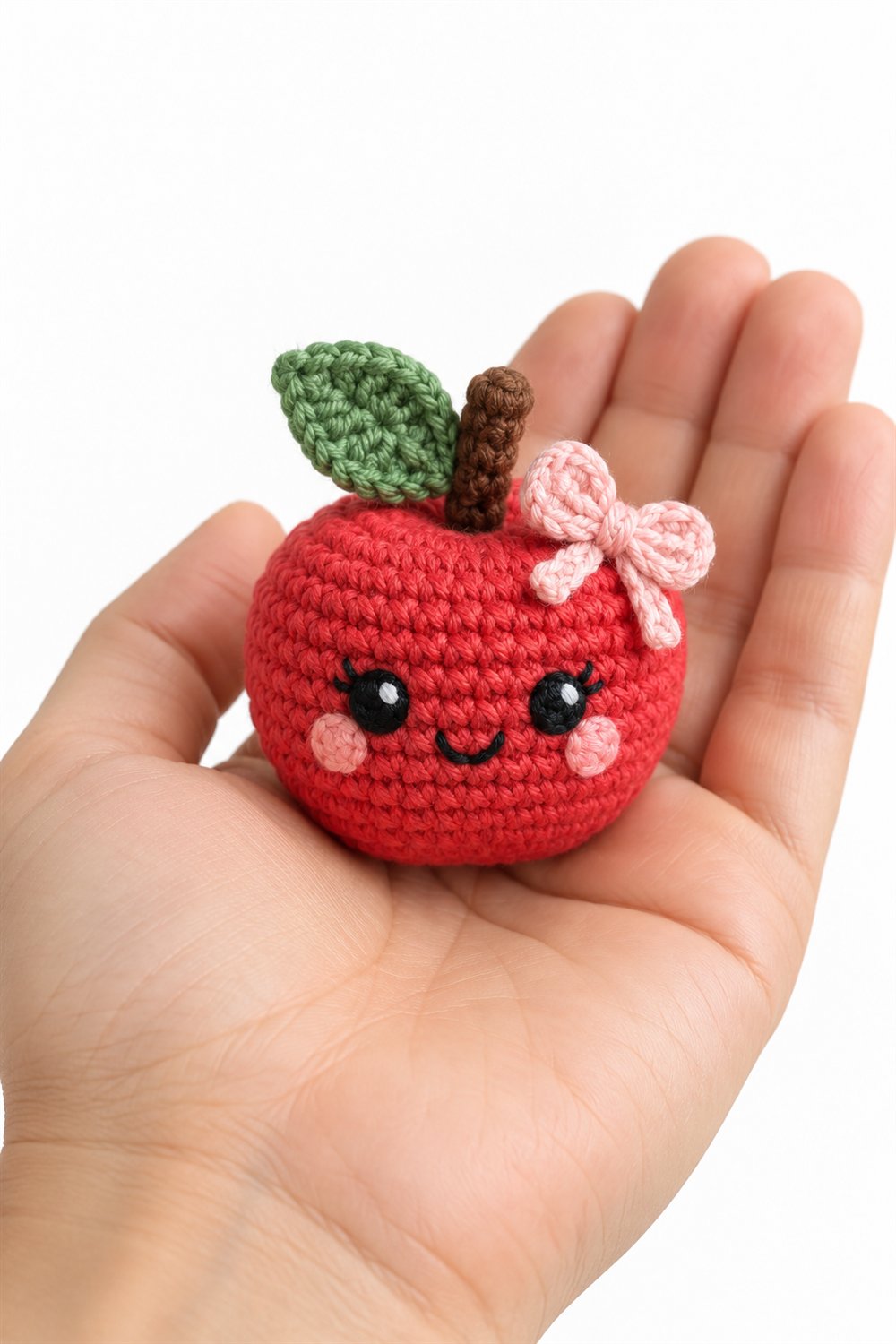 Smiling Apple With Little Bow - PDF Pattern