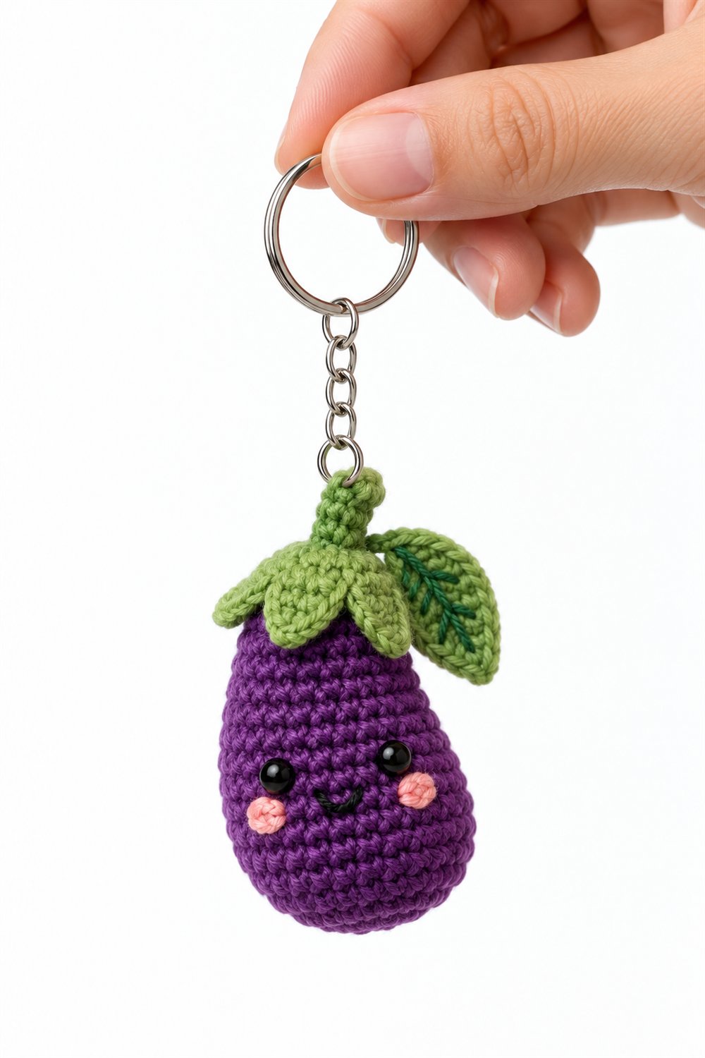 Smiling Eggplant With Leaf Hat - Easy Crochet