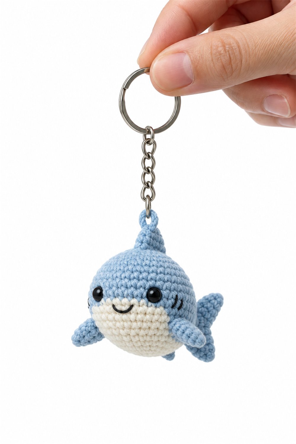 Smiling Shark Keychain Crochet Guide