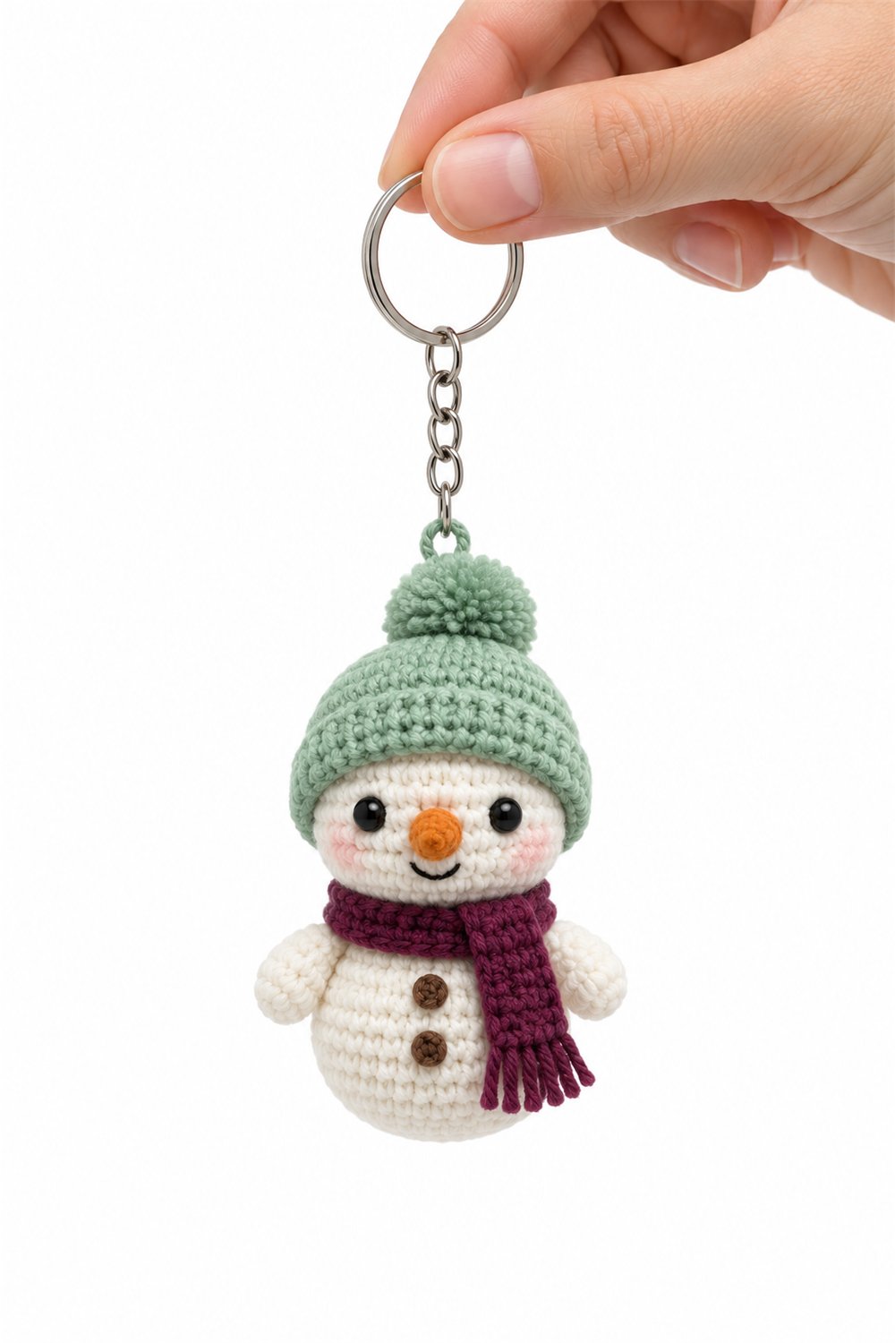How to Crochet Snowman Keychain