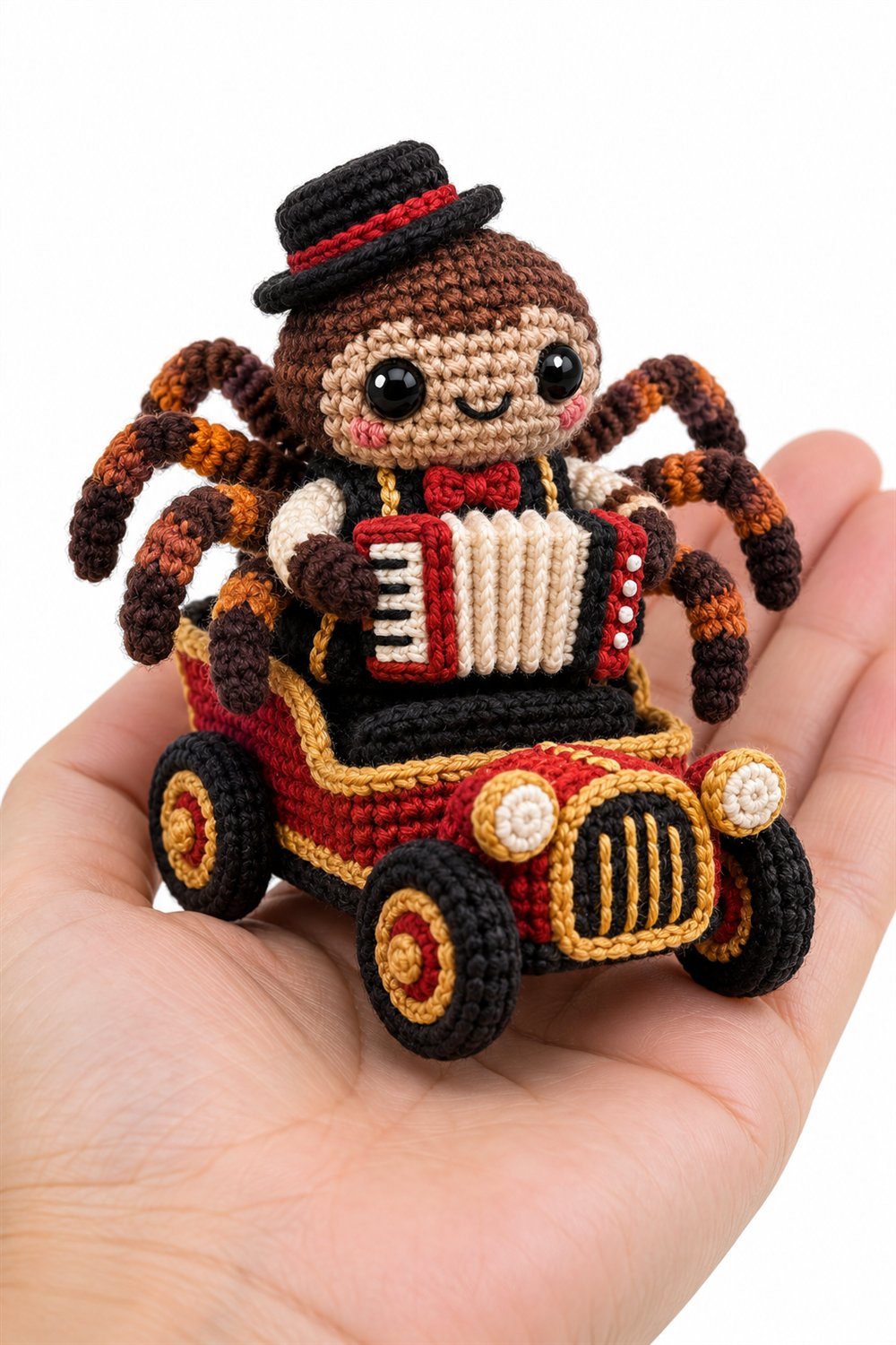 Spider Musician With Accordion - Easy Crochet