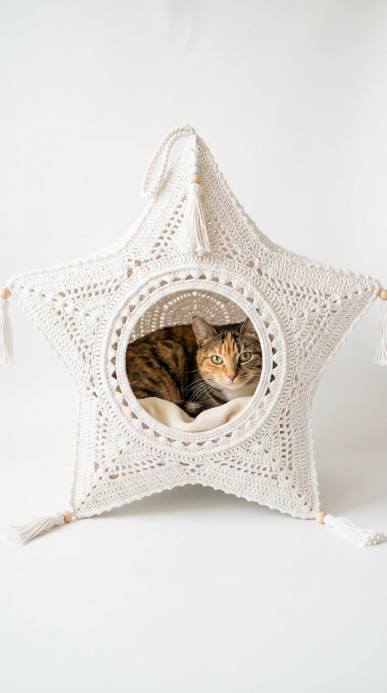 Crochet Star Lantern Crochet Cat House - Pattern