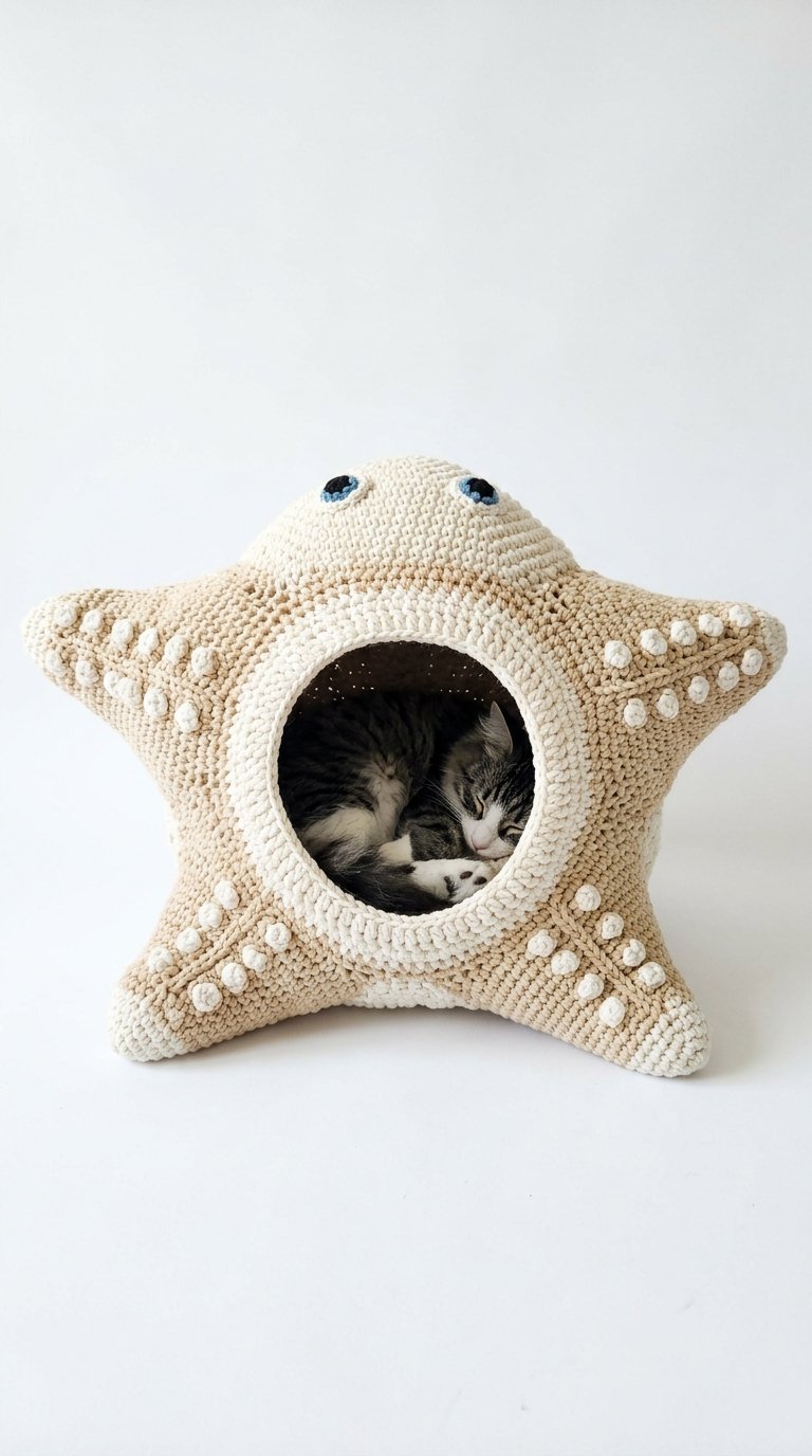 Starfish Crochet Cat House - Easy Crochet