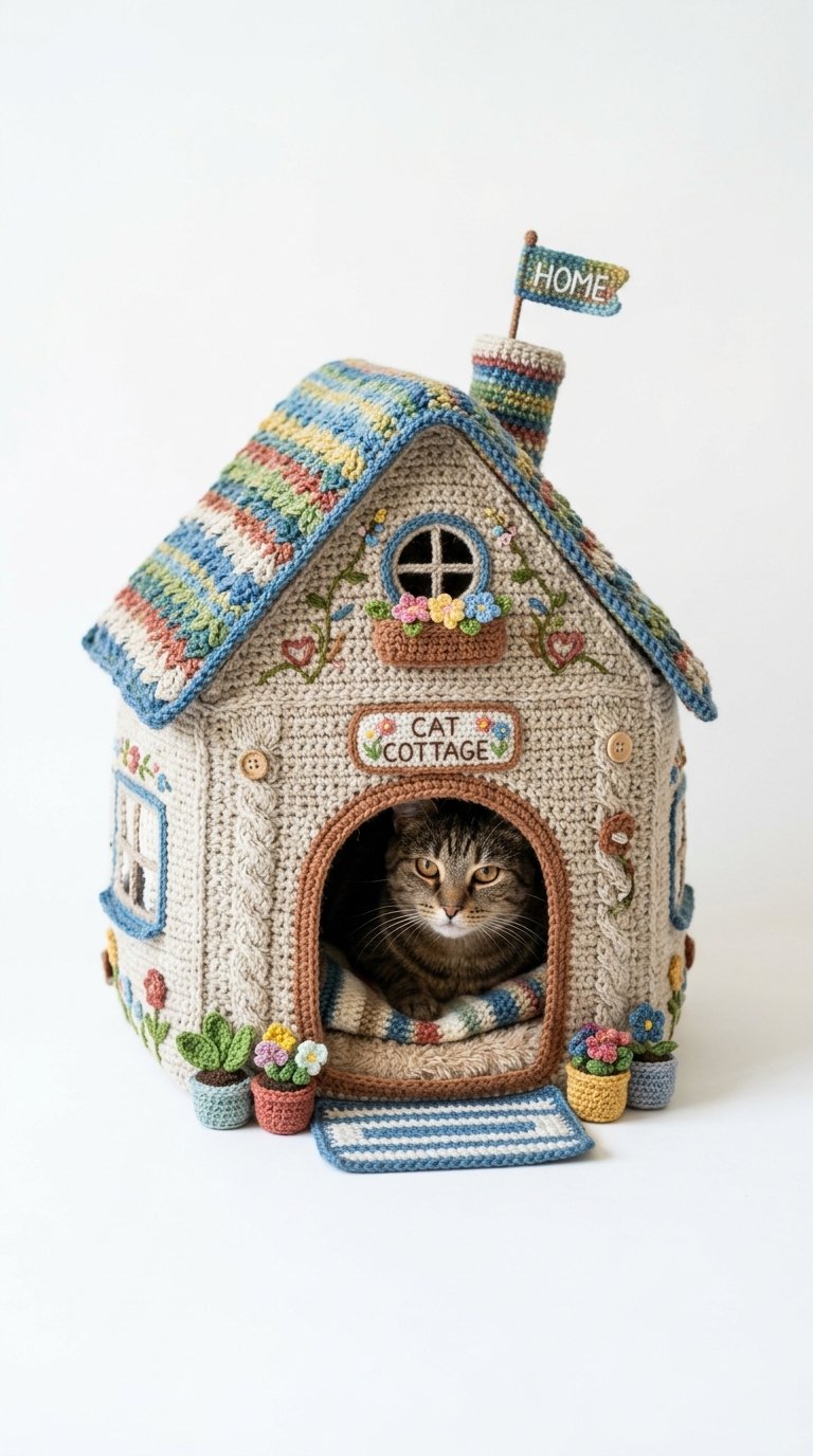Storybook Cottage Crochet Cat House Crochet Guide