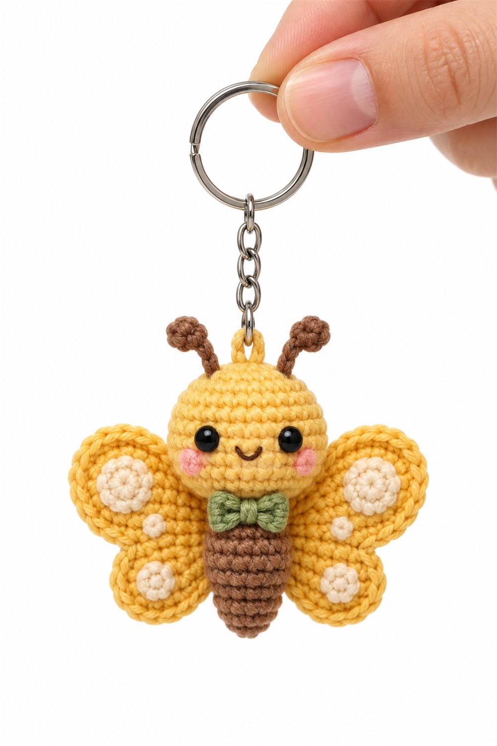 Sunflower Butterfly Keychain - Easy Crochet