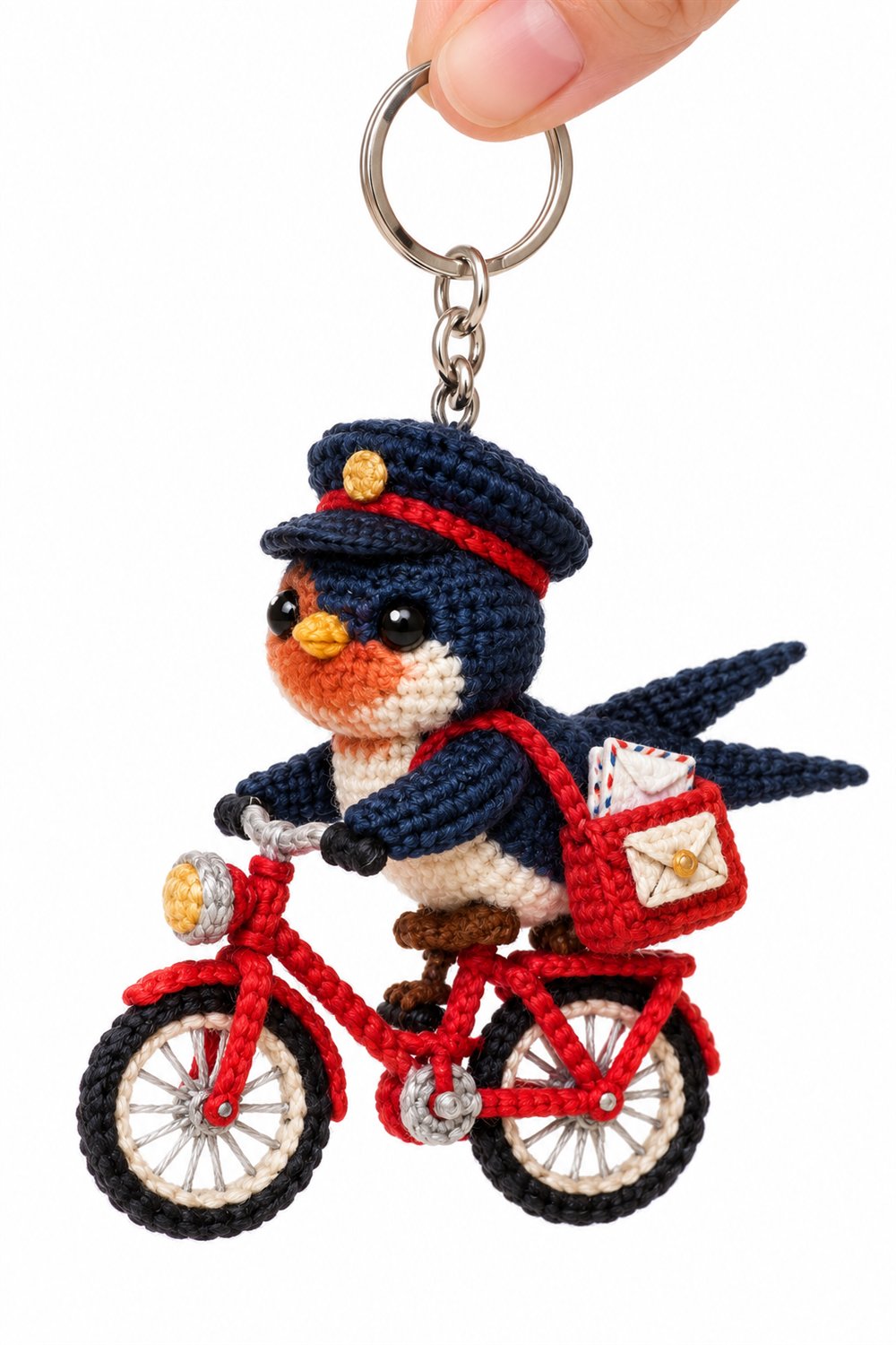 Swallow Mailman On Red Bike - Easy Crochet