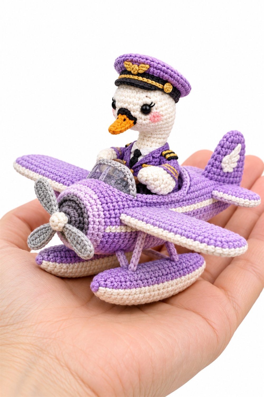 DIY Swan Pilot In Lilac Seaplane - Crochet Tutorial