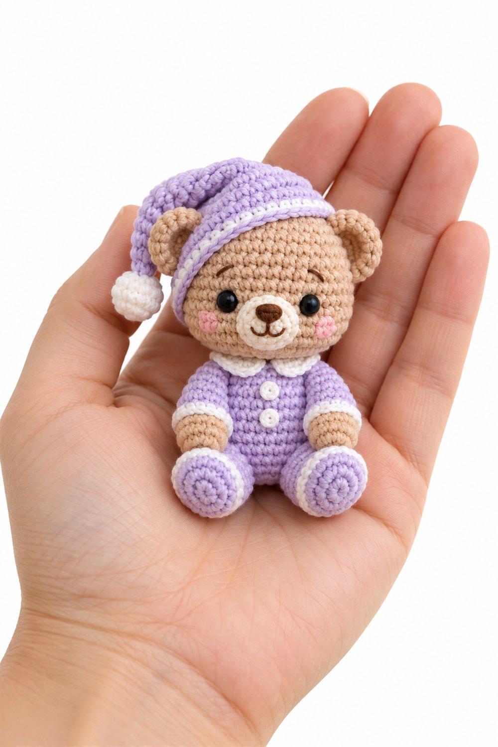 Teddy Bear In Lilac Pajamas - Crochet Pattern