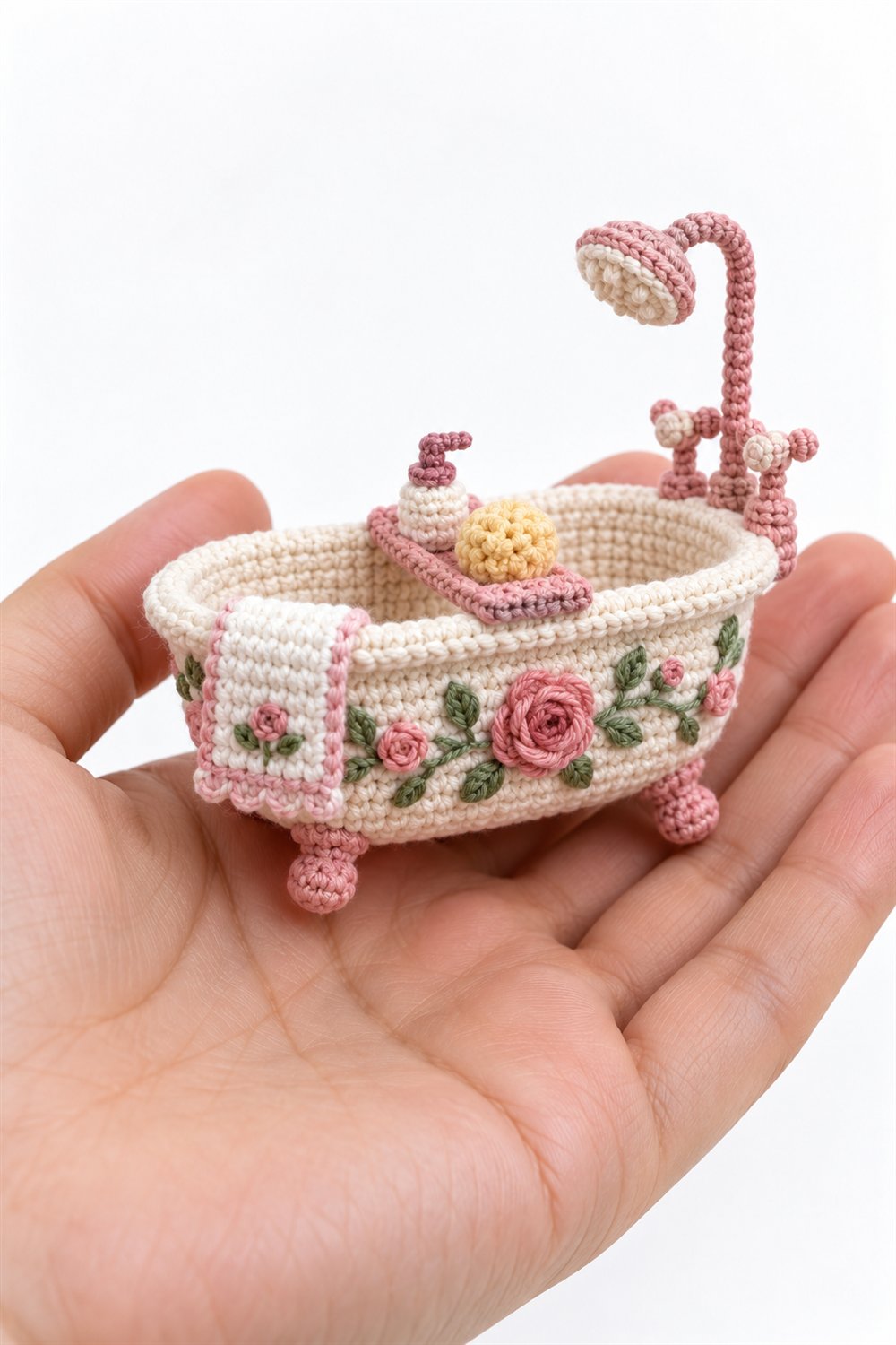 Crochet Tiny Floral Bathtub - Pattern