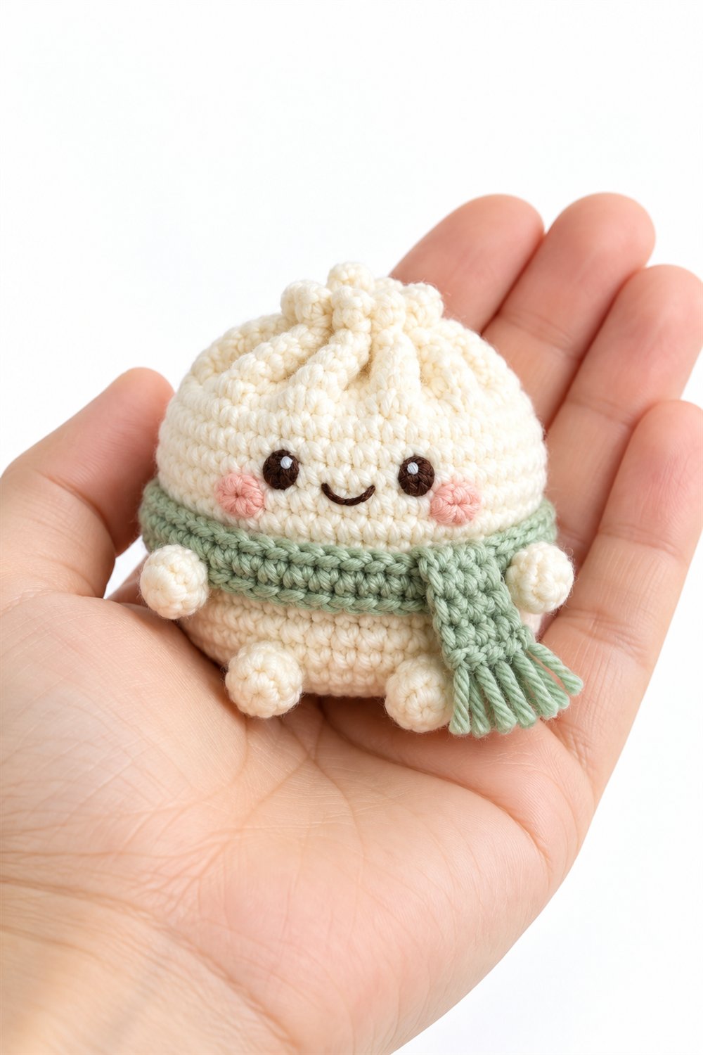Tiny Smiling Dumpling Wearing A Scarf - Easy Crochet