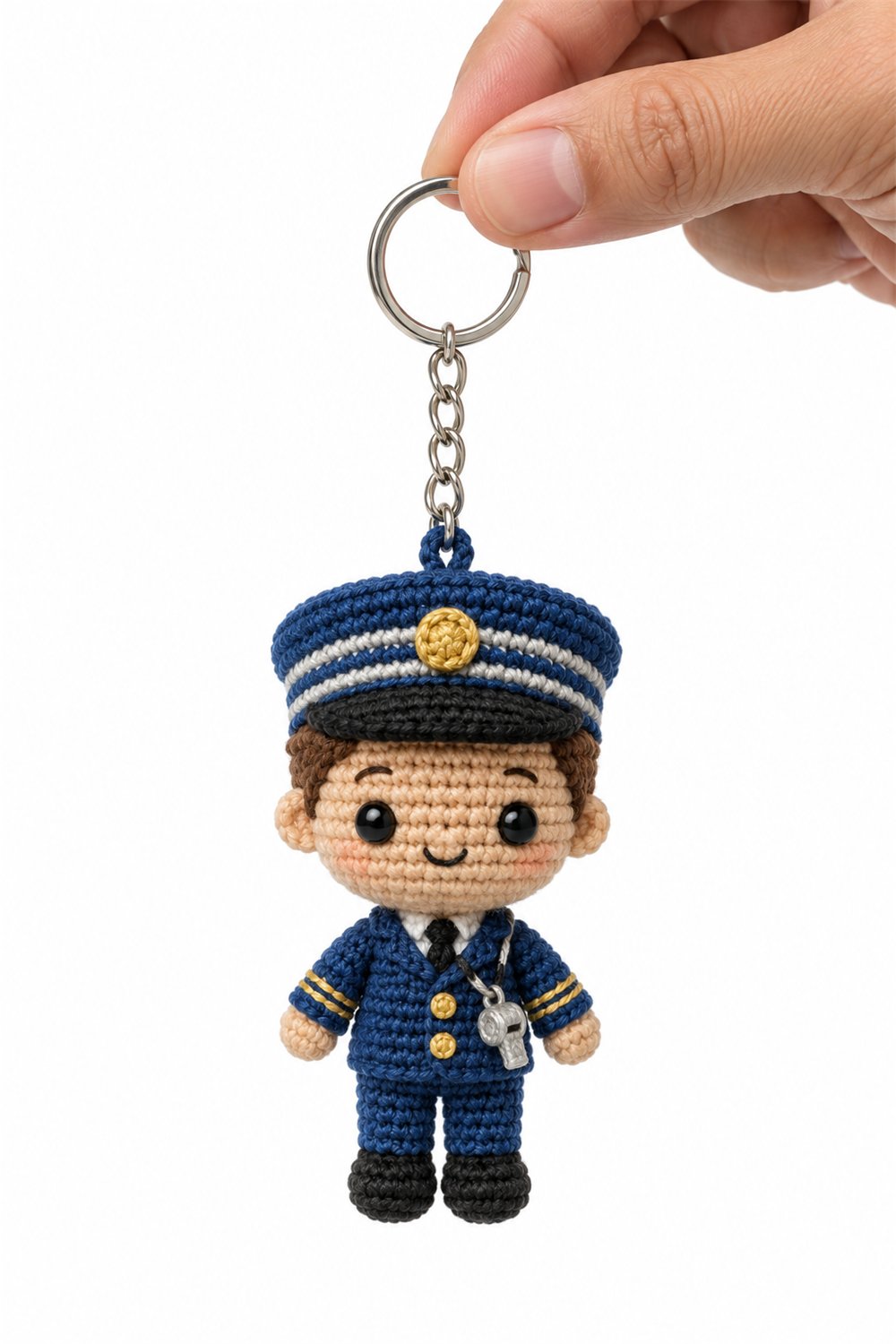 Train Driver Keychain Crochet Guide