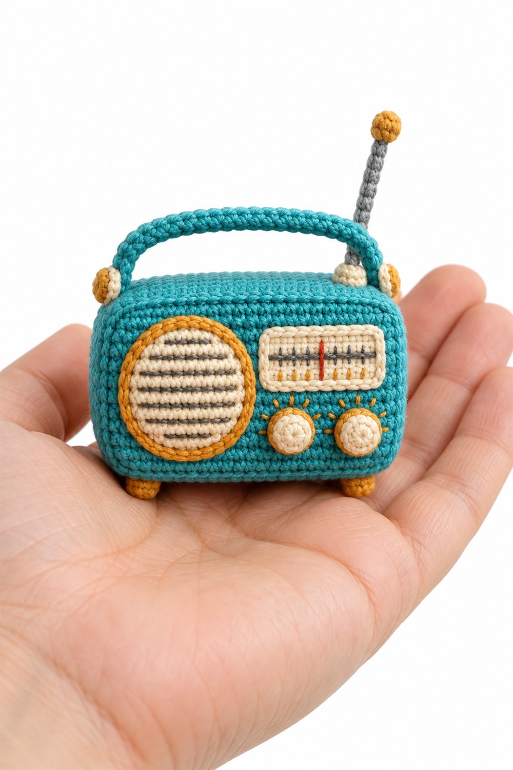 Crochet Turquoise Pocket Radio - Pattern