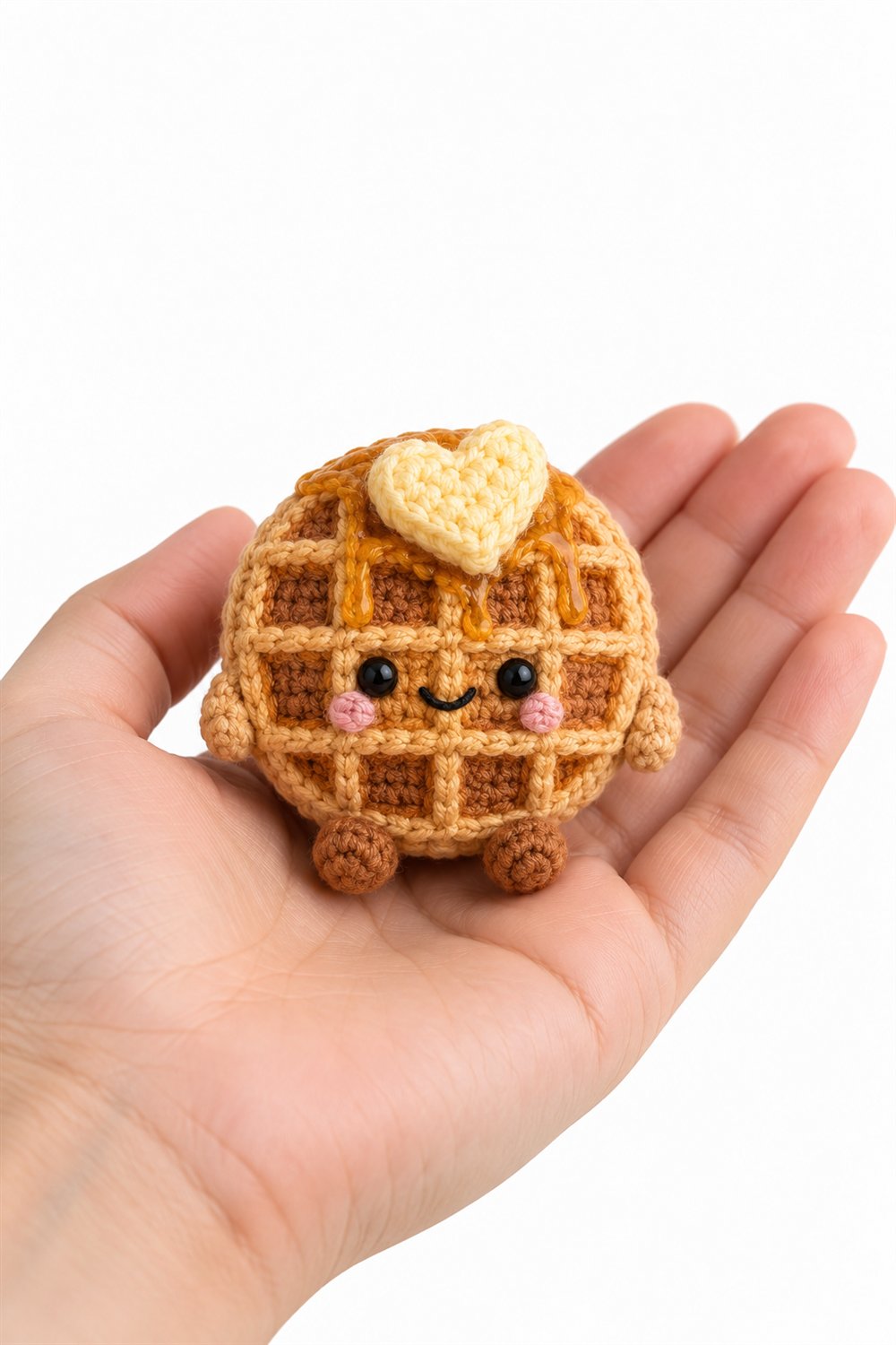How to Crochet Waffle With Heart Butter