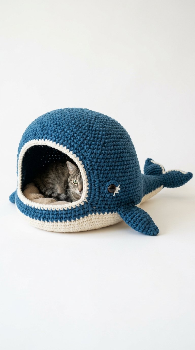 Whale Crochet Cat House - Step by Step
