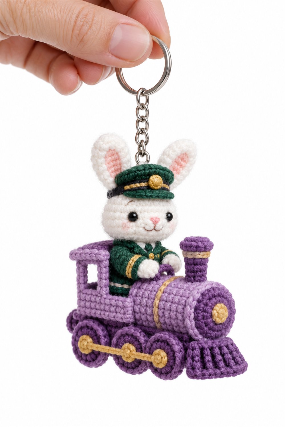 DIY White Angora Bunny Train Driver - Crochet Tutorial