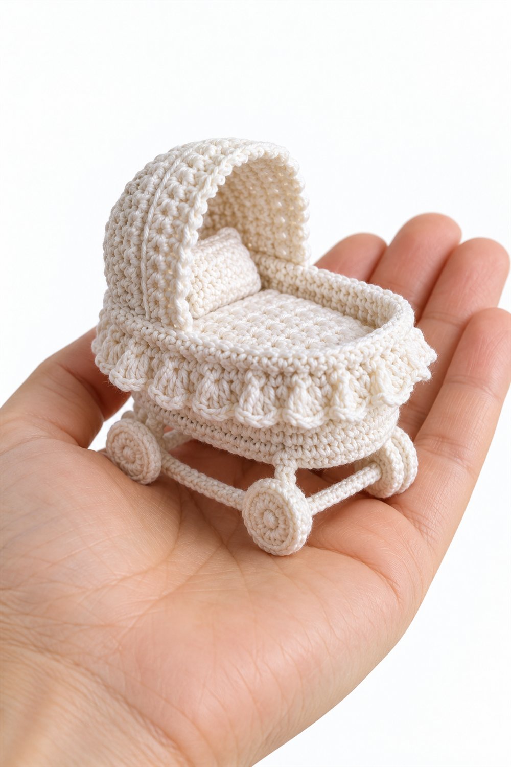 White Doll Crib - Crochet Pattern