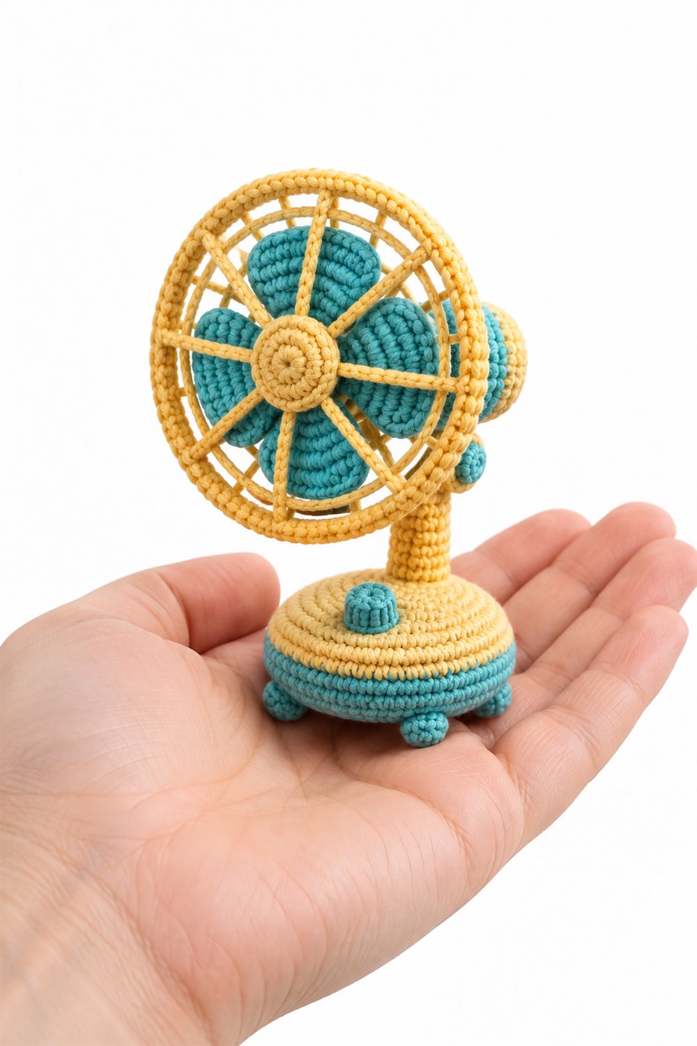 Yellow And Turquoise Fan - Step by Step