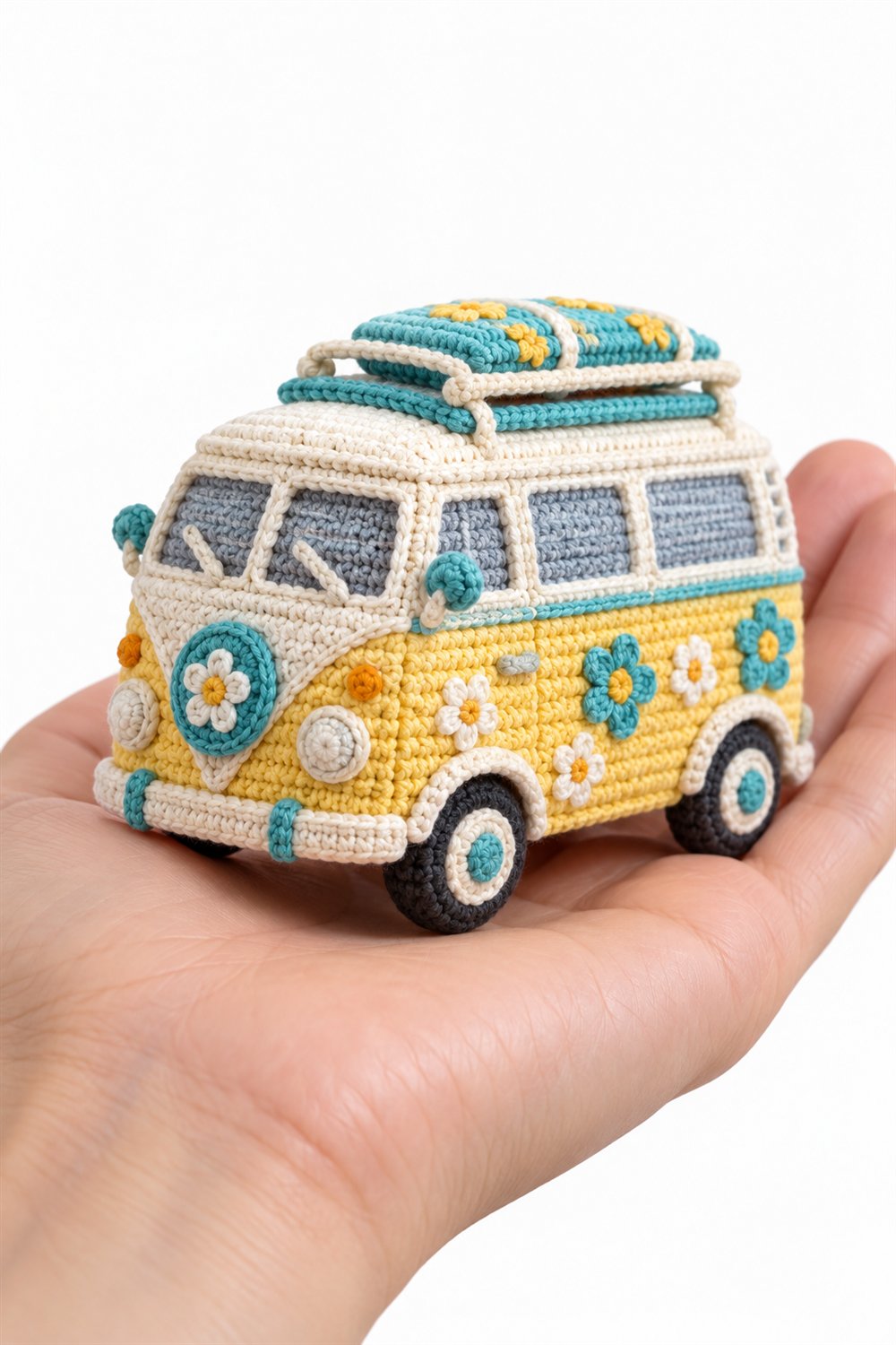 Yellow And Turquoise Floral Teapot - Easy Crochet