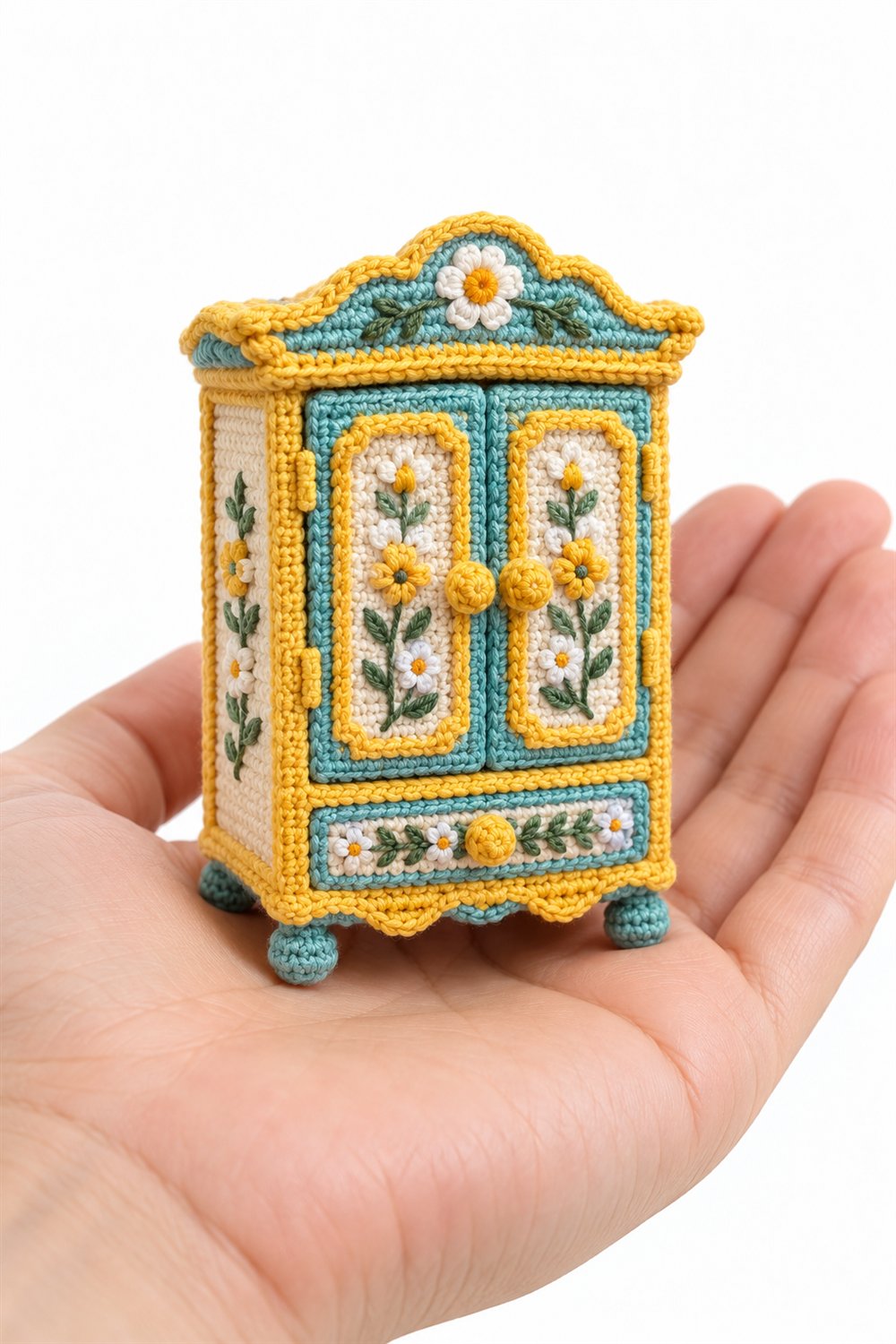 Yellow And Turquoise Floral Wardrobe Crochet Guide