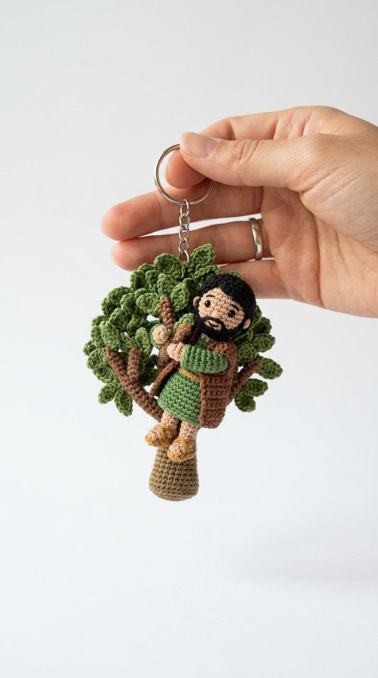 Zacchaeus Crochet Keychain Held - Easy Crochet