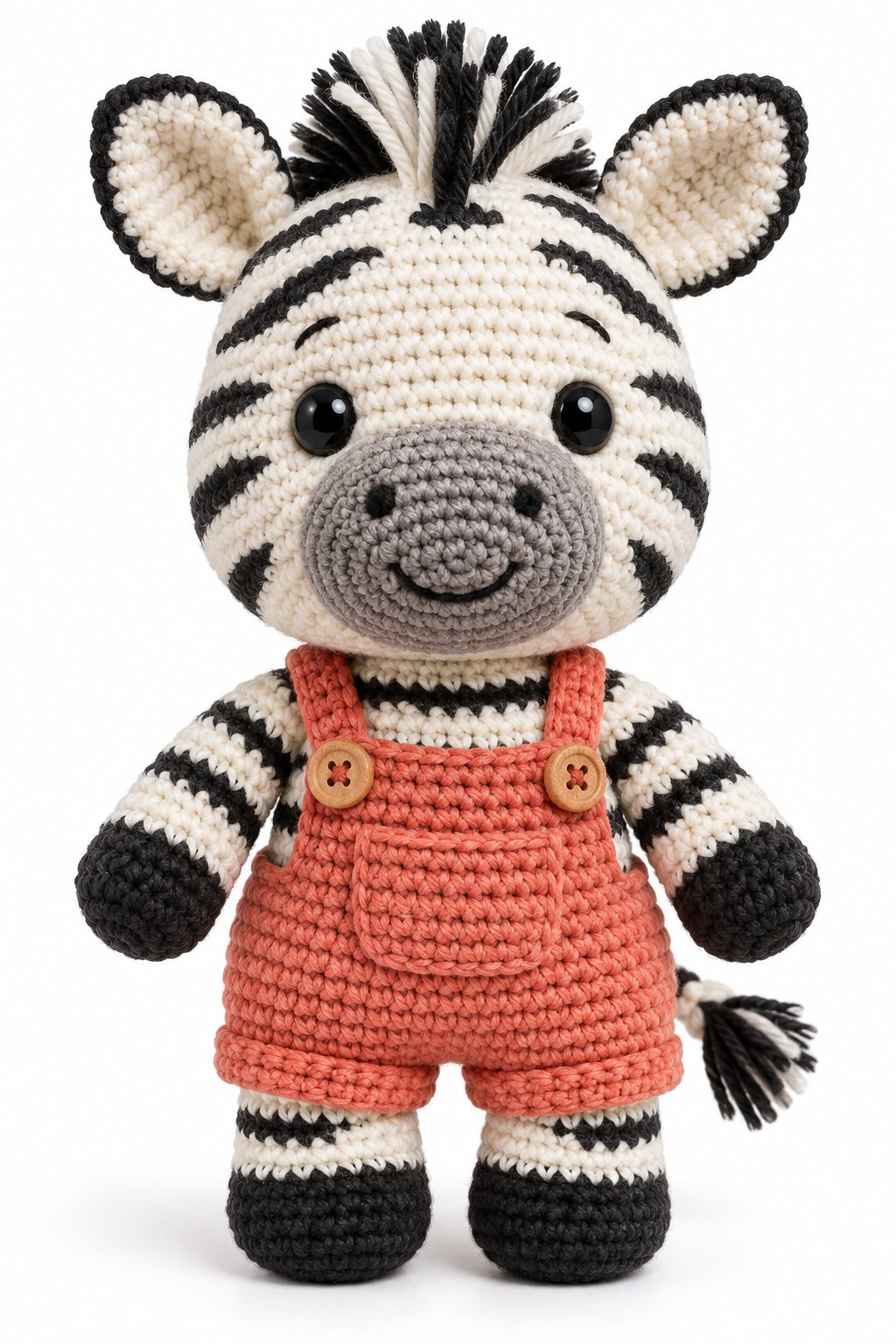 How to Crochet Zebra In Coral Overalls